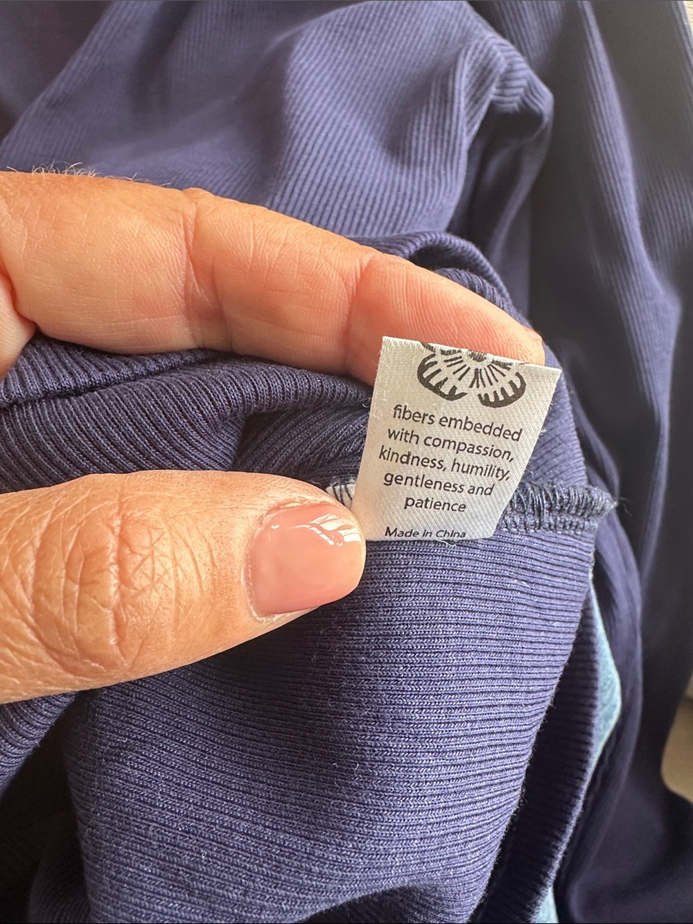 Lesley Evers Navy Long-Sleeve Henley Top - Picture 5 of 5